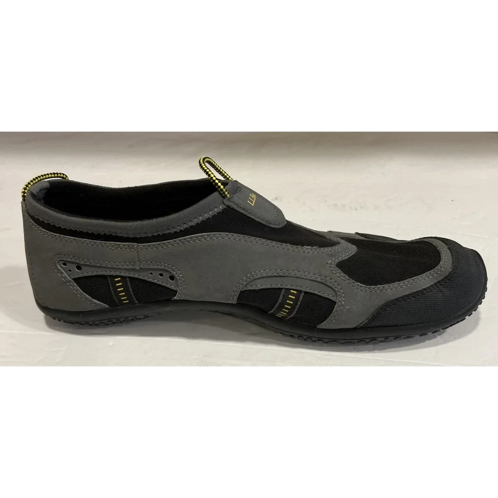 LL Bean Men's Slip On Water Shoes 0BBD4 Gray Black Size 9.5